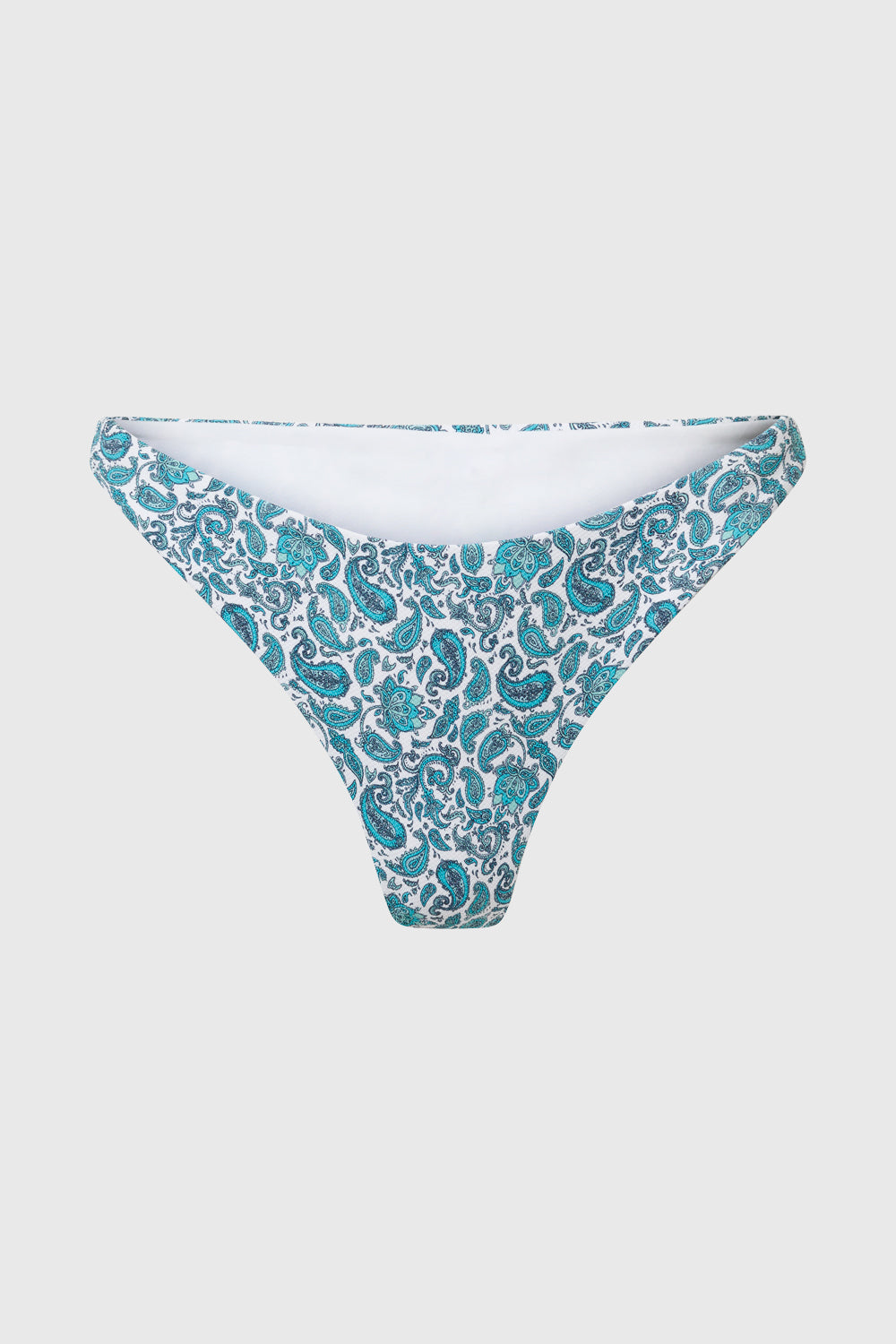Brazilian Bikini Bottom with Blue and White Print AQVA Swimwear
