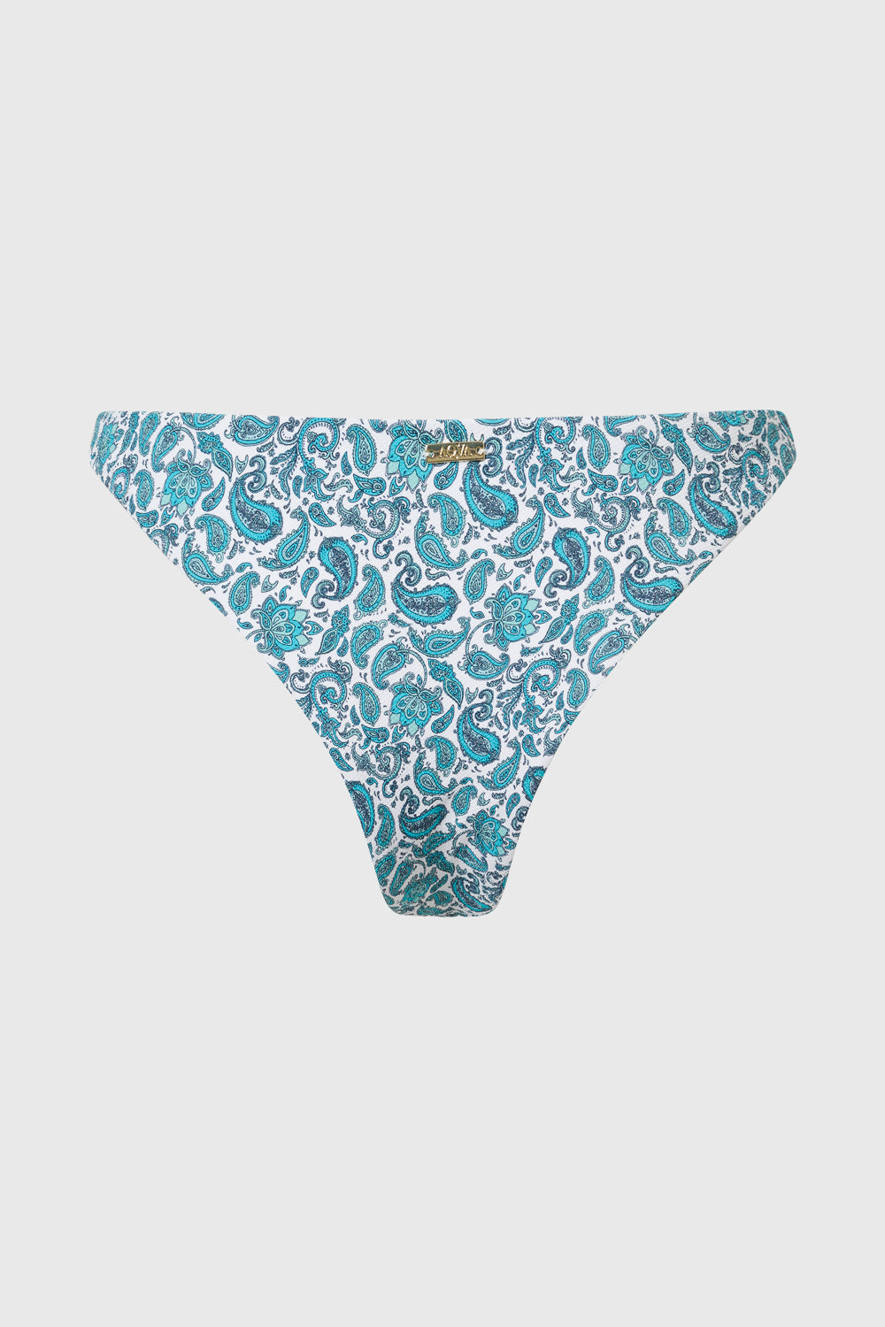 Brazilian Bikini Bottom with Blue and White Print Back View AQVA Swimwear