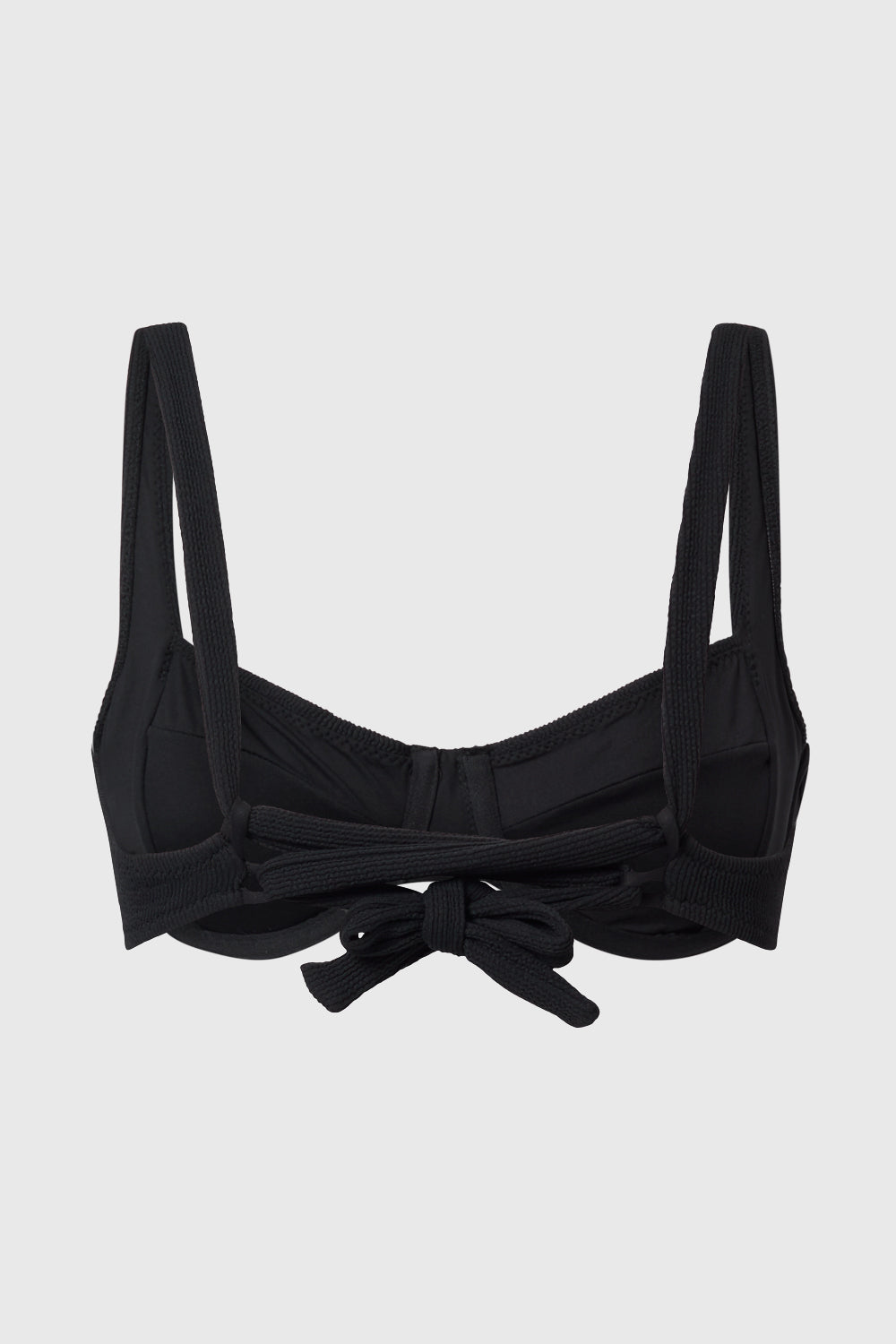 Braided Black Bikini Top Back View AQVA Swimwear