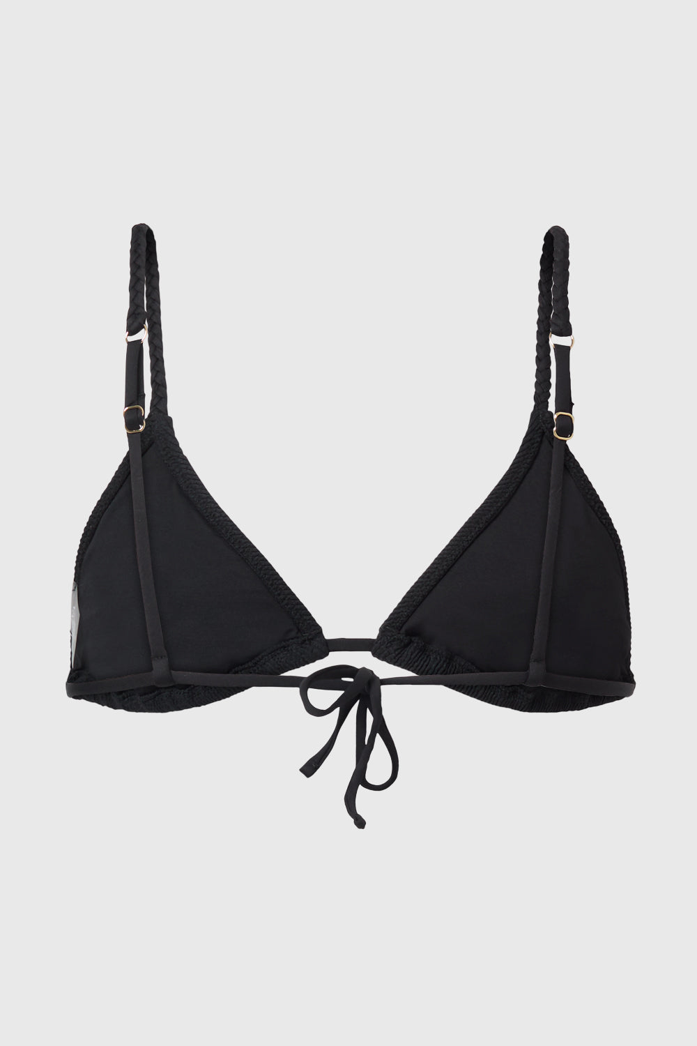Braided Black Bikini Top Back View AQVA Swimwear