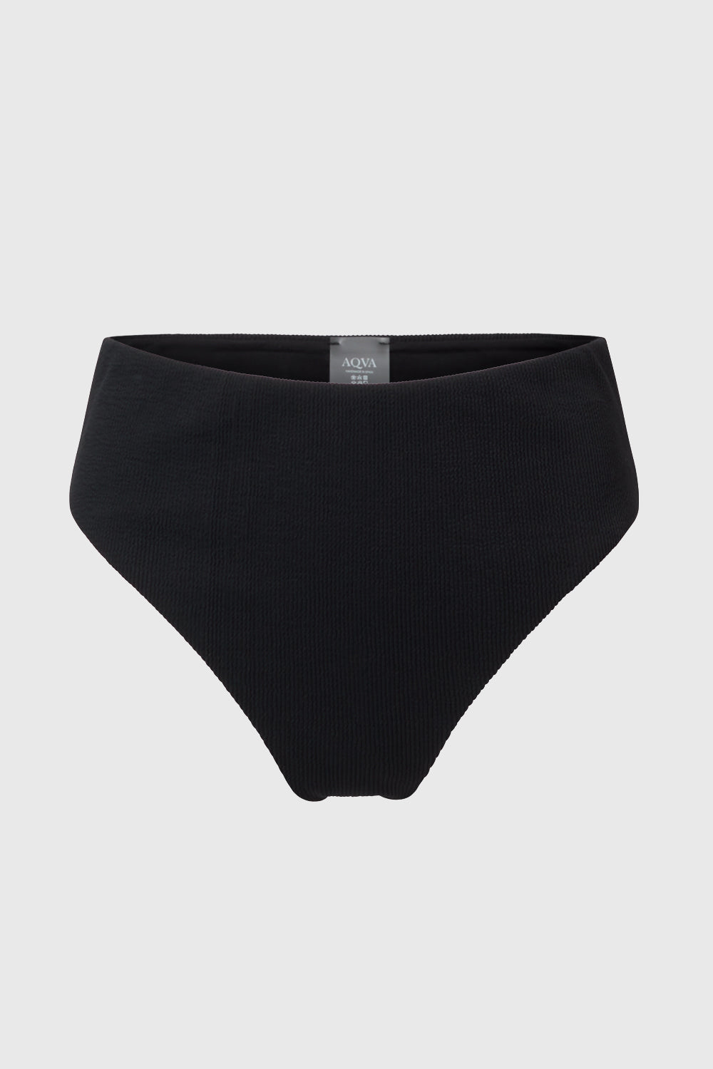 High-Waisted Black Bikini Bottom AQVA Swimwear