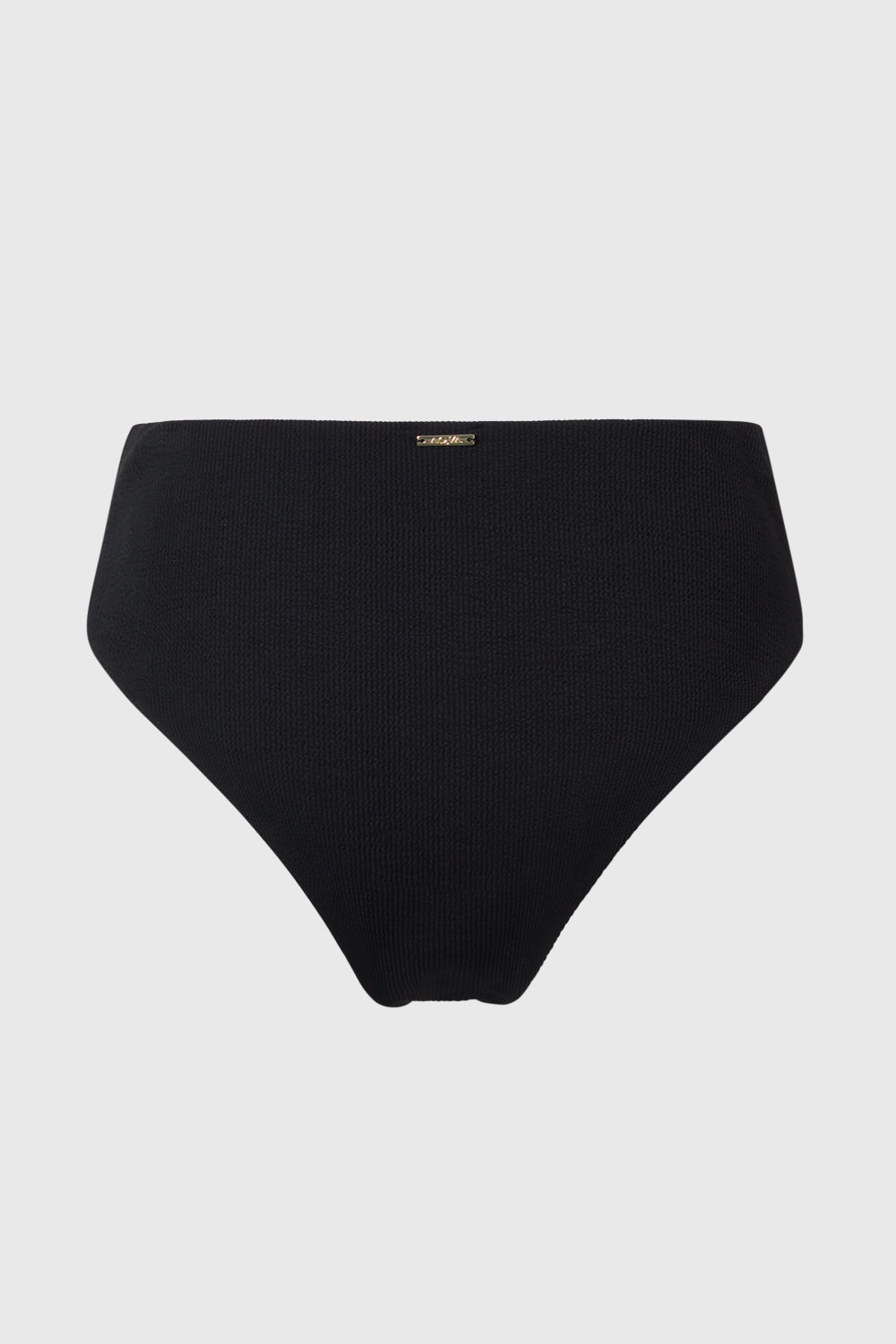 High-Waisted Black Bikini Bottom Back View AQVA Swimwear