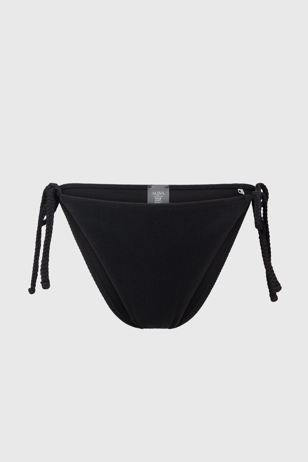 Black Tie Bikini Bottom with Tortoise Detail AQVA Swimwear
