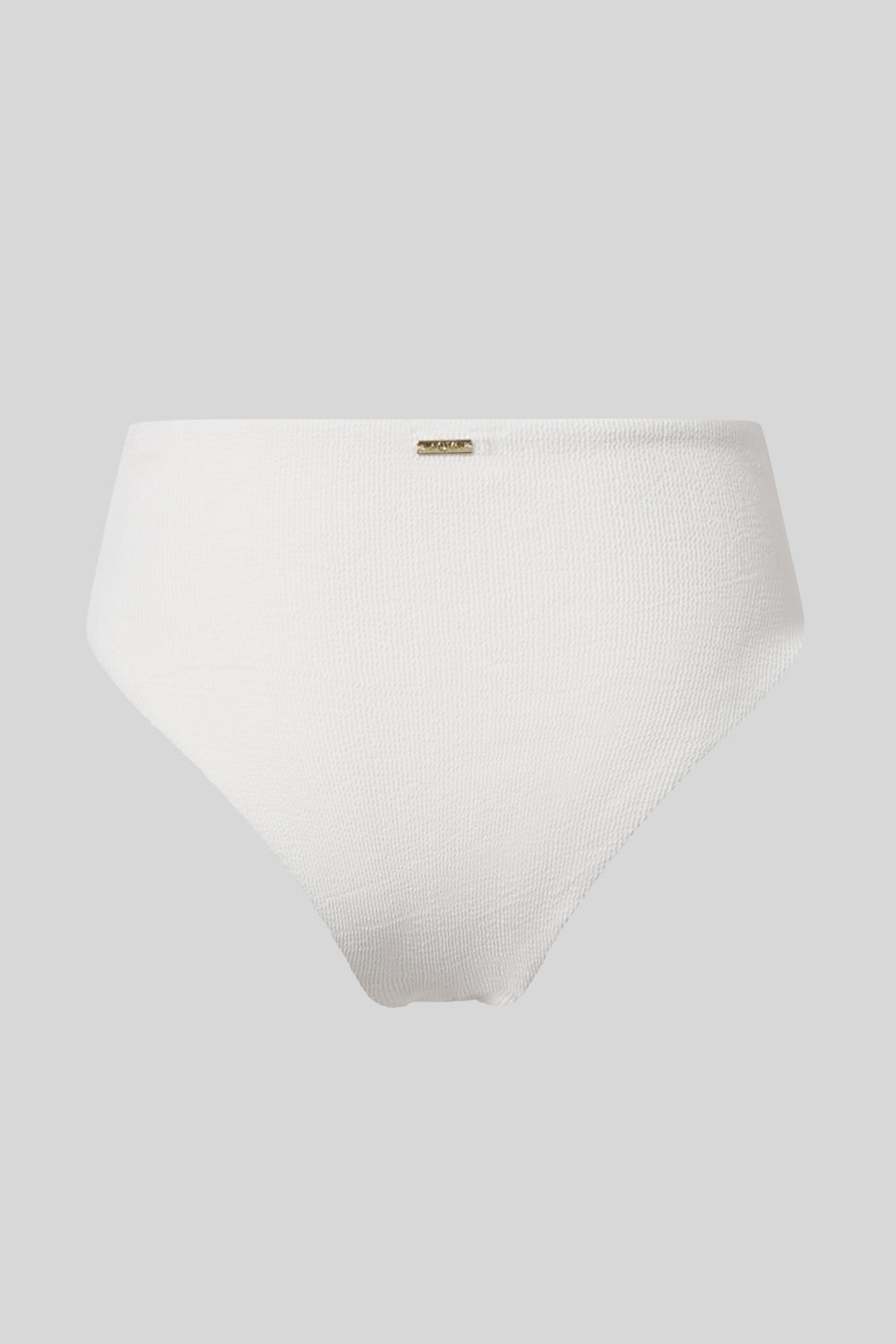 Beige high-waisted bikini bottoms by Aqva Swimwear