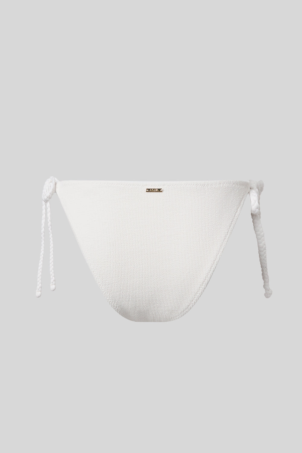 Beige briefs with braided side ties by Aqva Swimwear