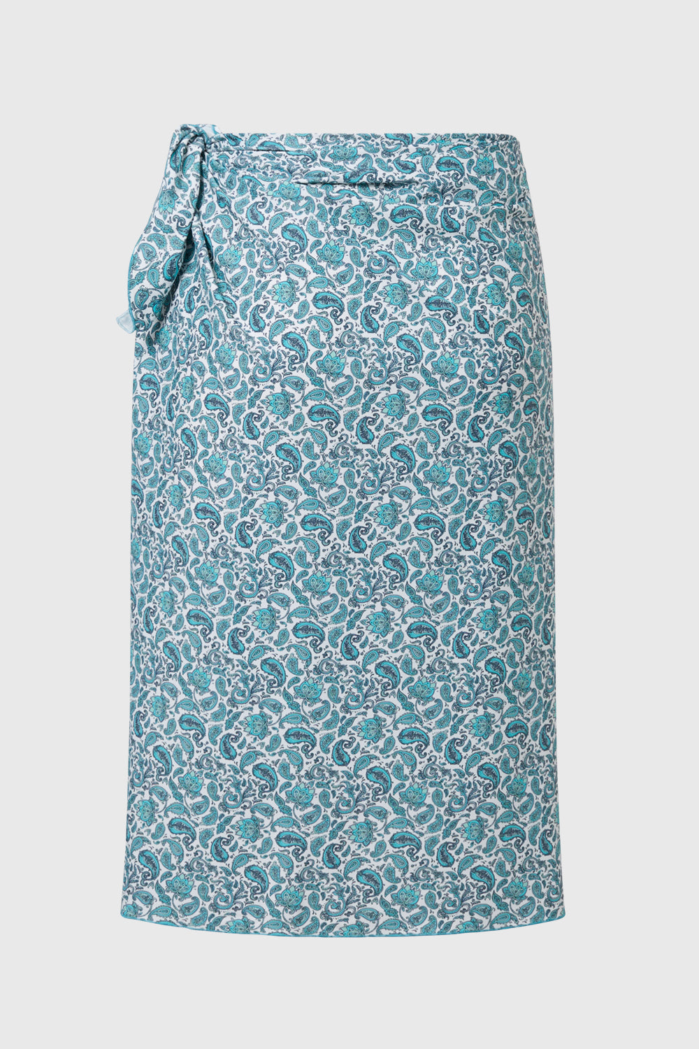 Blue and White Printed Pareo Back View AQVA Swimwear