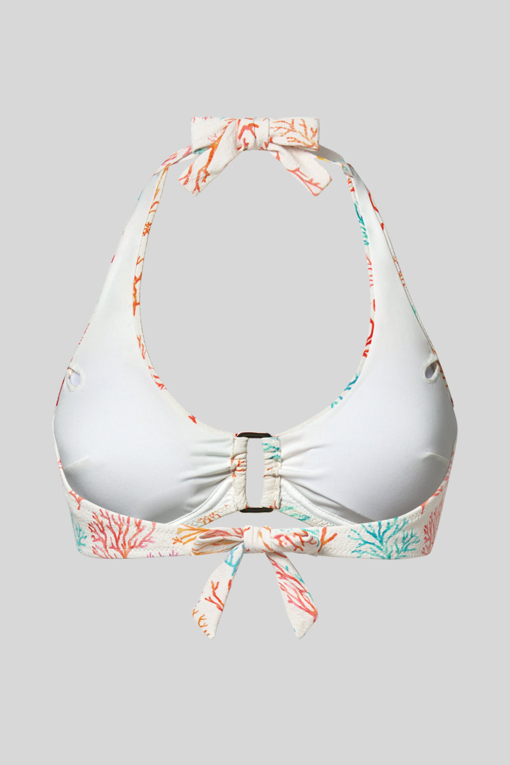 Coral Print Bikini Top Back View AQVA Swimwear