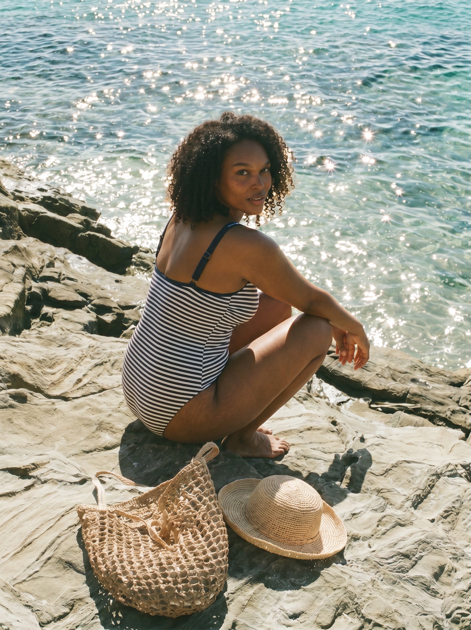 Navy Stripes Macarella One-piece Swimsuit